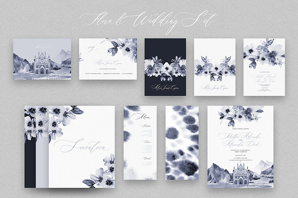 Floral Wedding Set in Wedding Templates - product preview 10