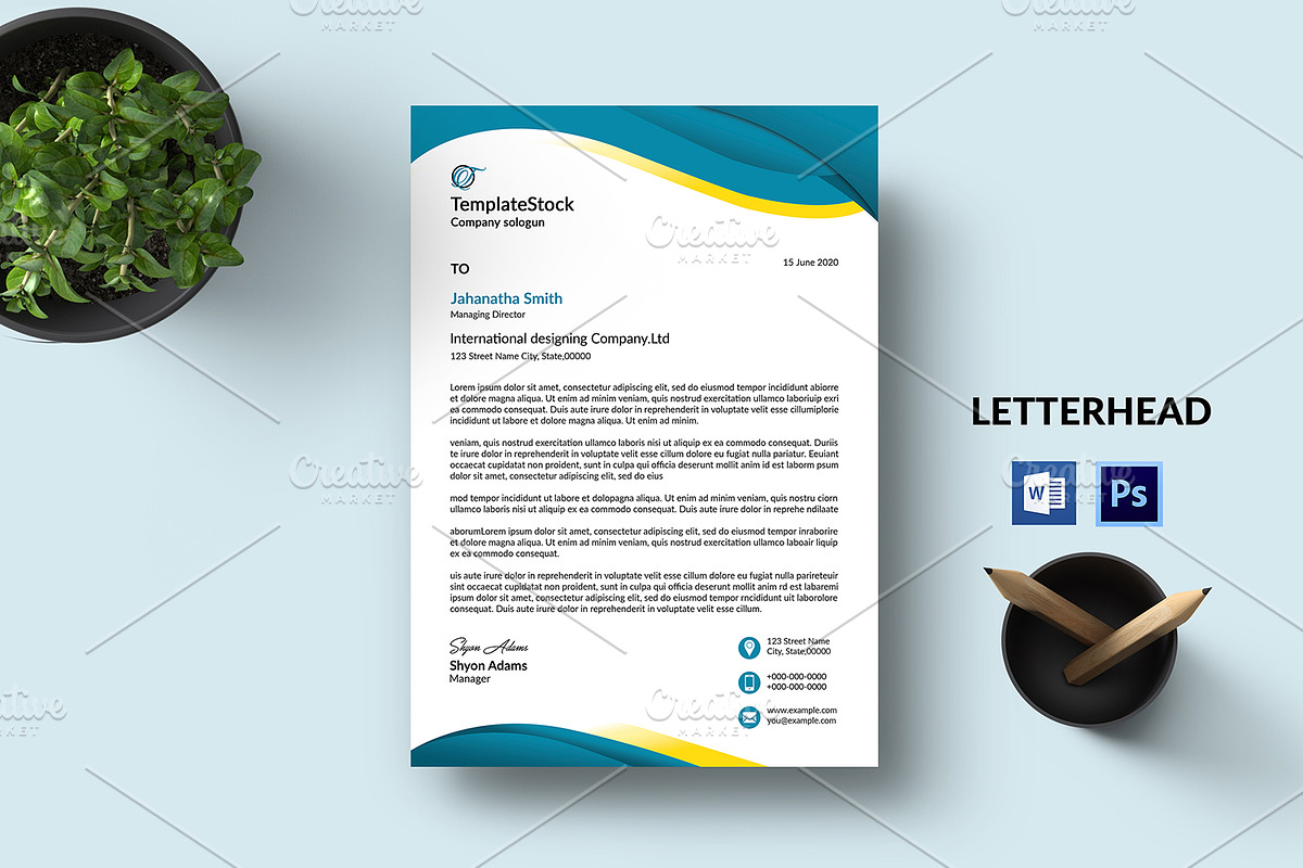 Business Letterhead V32 in Stationery Templates - product preview 8