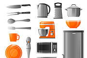 Appliances flat icons set