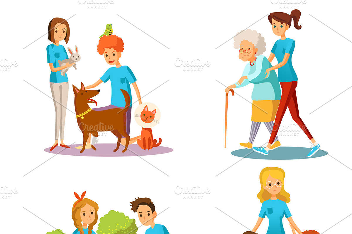 Caring for nature and people set in Icons - product preview 8