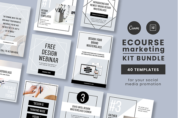eCourse Marketing Kit in Pinterest Templates - product preview 4