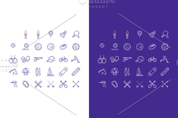 icons set of summer sports games