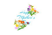Happy mothers day with flowers