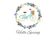 Hello spring floral wreath with