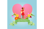 Love, spring, valentine day with two