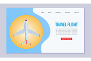 Flight booking vector web template