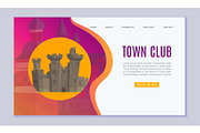 Town club promo website, cartoon