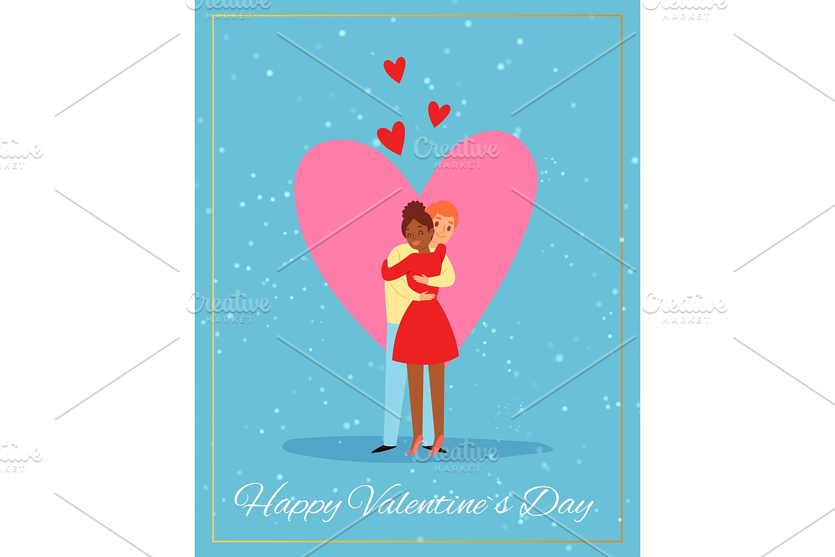 Valentines day couple, love card in Illustrations - product preview 8