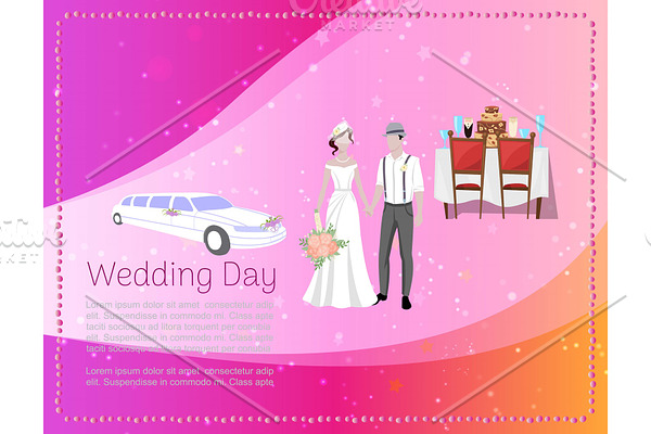Wedding day banner with newly