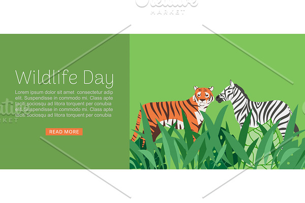 Wildlife day web banner vector