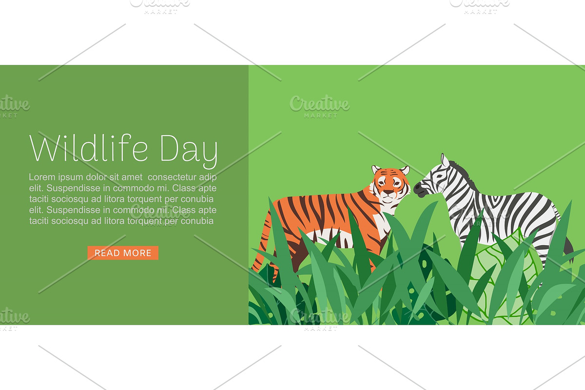Wildlife day web banner vector in Illustrations - product preview 8
