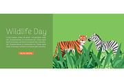 Wildlife day web banner vector