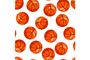Seamless pattern with red basketball