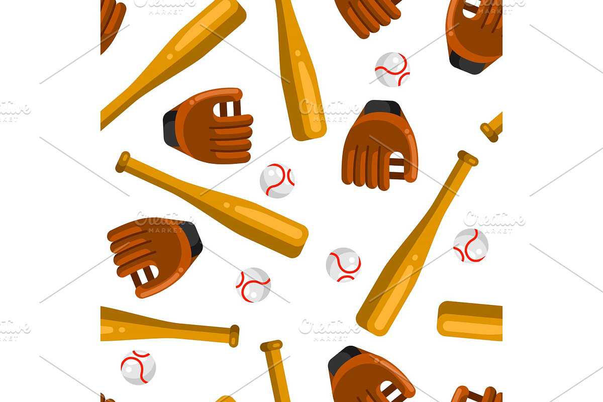 Seamless pattern with baseball in Patterns - product preview 8