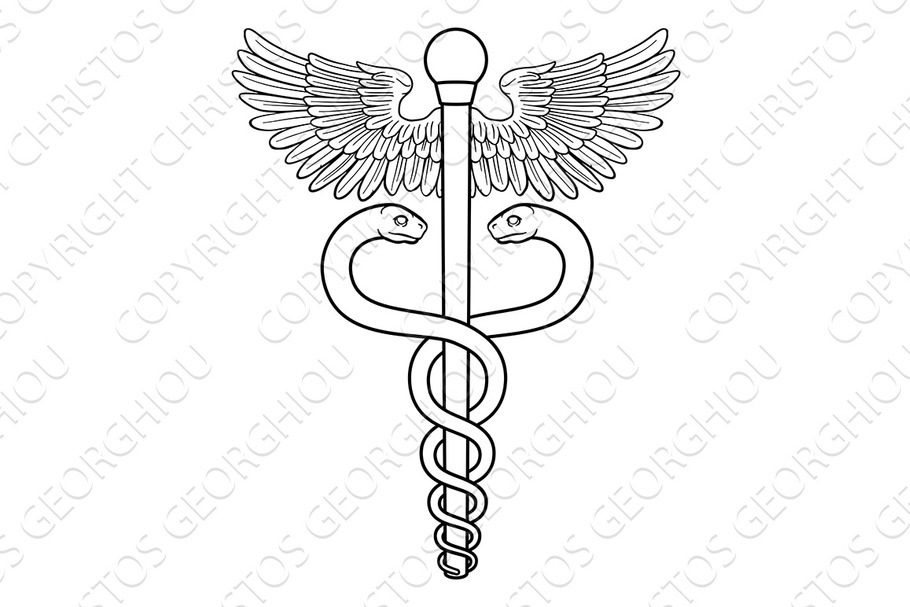 Caduceus Medical Doctor Symbol in Illustrations - product preview 8