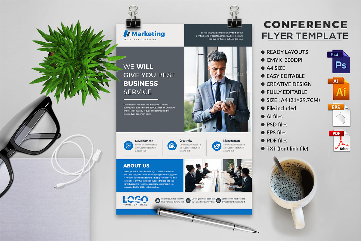 Conference Flyer Template in Flyer Templates - product preview 8