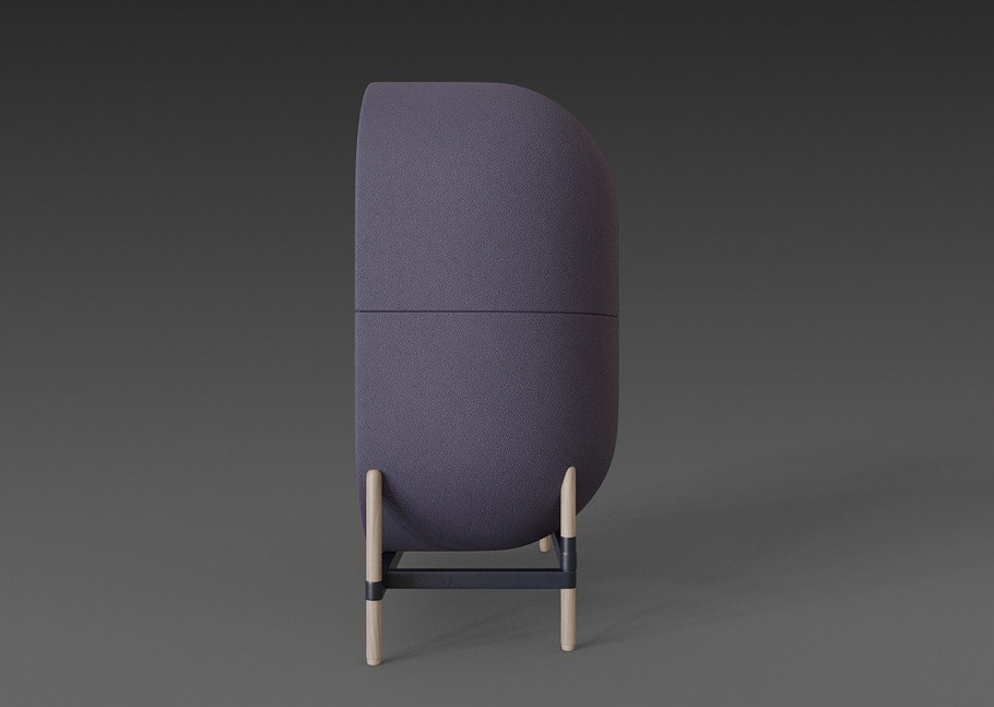 Big capsule chair sofa in 3D - product preview 2