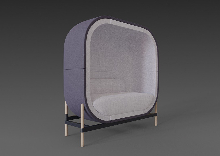 Big capsule chair sofa in 3D - product preview 7