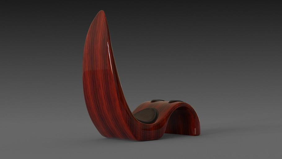 Wooden red chair in Furniture - product preview 6