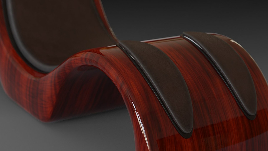 Wooden red chair in Furniture - product preview 15