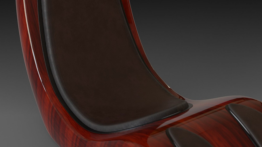 Wooden red chair in Furniture - product preview 16