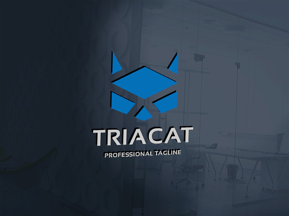 Triangle Cat Logo in Logo Templates - product preview 1