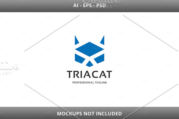 Triangle Cat Logo in Logo Templates - product preview 2