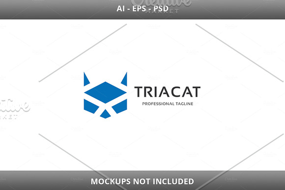 Triangle Cat Logo in Logo Templates - product preview 3