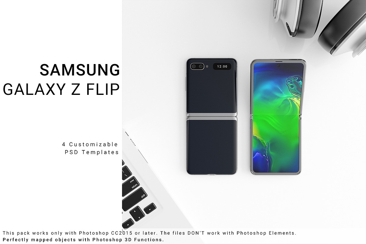 Samsung Galaxy Z Flip Mockups in Mobile & Web Mockups - product preview 8