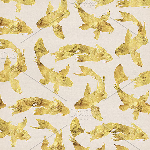 Winter's Pond Watercolor & Gold in Patterns - product preview 3