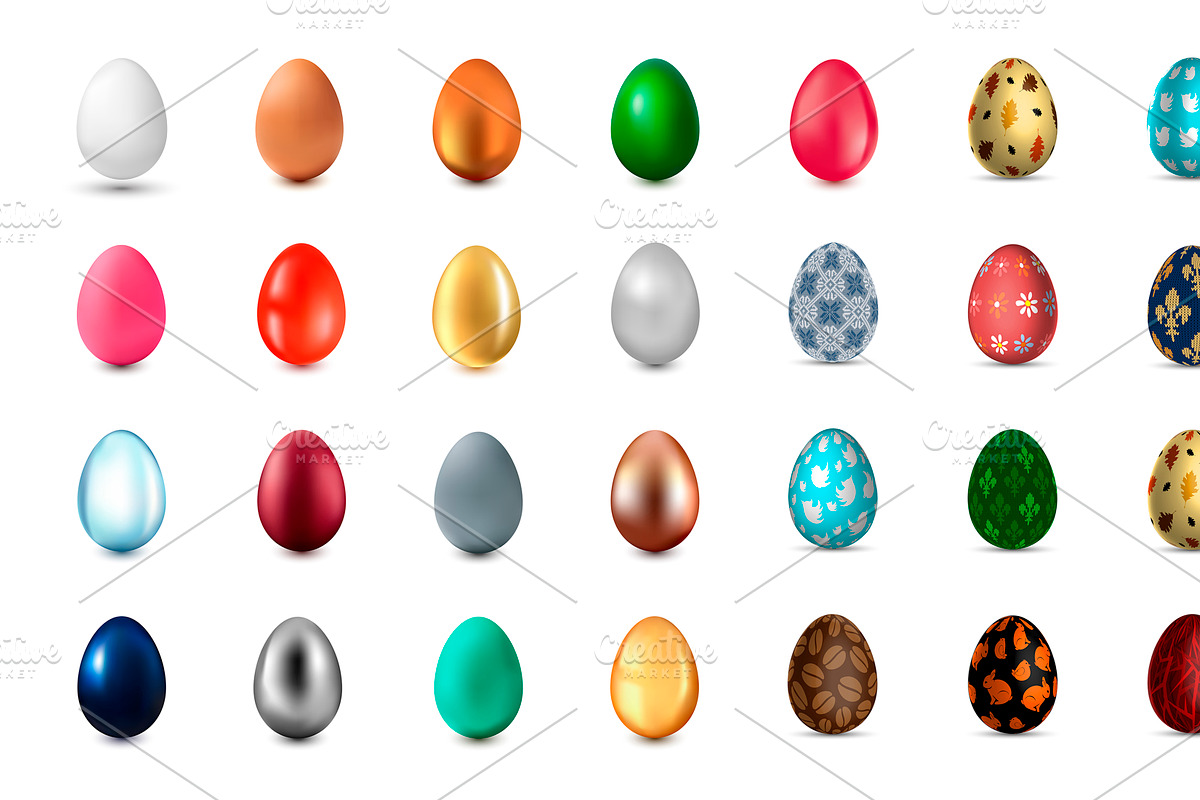 Vector colored Easter eggs in Objects - product preview 8