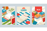 Set of banners with books, poster