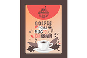Coffee typographic poster with funny