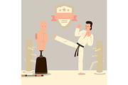 Man karate fighter, martial arts
