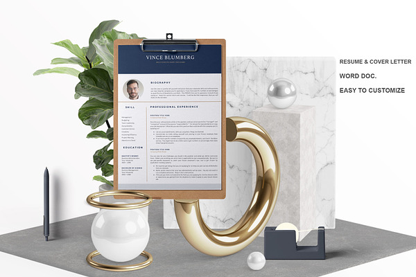 4 Page Resume/CV Template - Vince