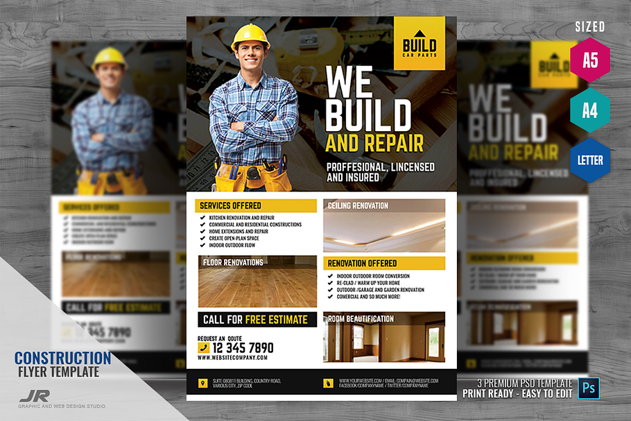 Construction and Building Service in Flyer Templates - product preview 8