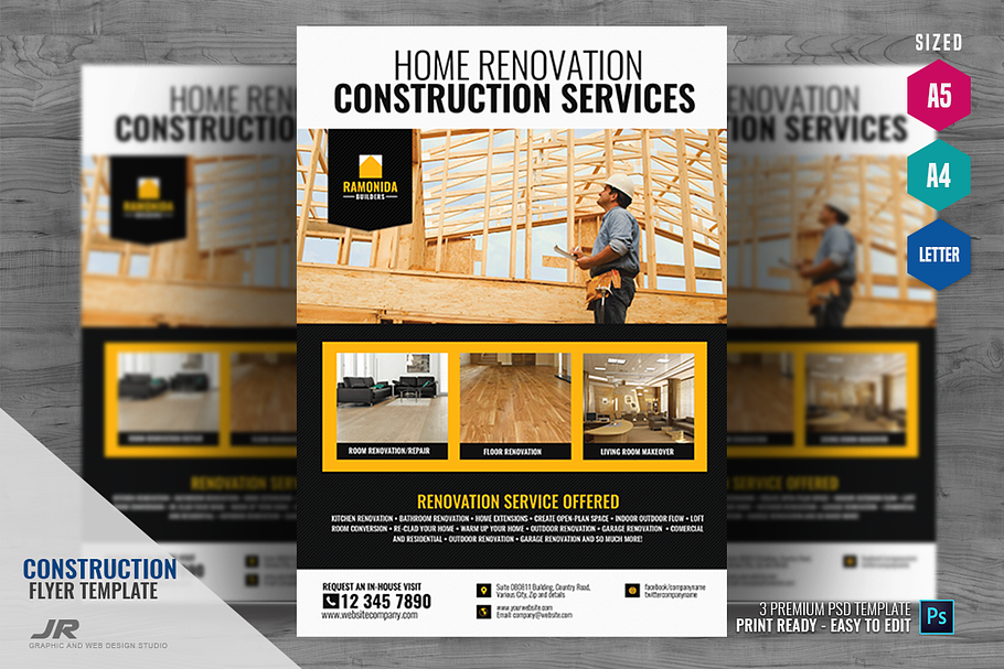 Construction Company Flyer Design in Flyer Templates - product preview 8