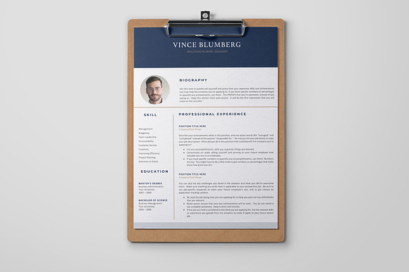 4 Page Resume/CV Template - Vince in Letter Templates - product preview 1