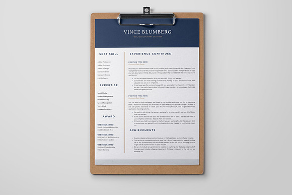 4 Page Resume/CV Template - Vince in Letter Templates - product preview 2