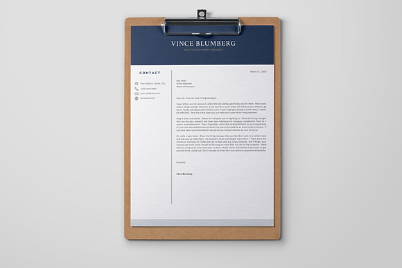4 Page Resume/CV Template - Vince in Letter Templates - product preview 3