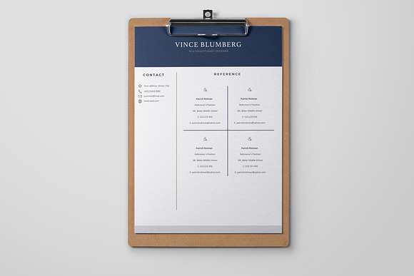 4 Page Resume/CV Template - Vince in Letter Templates - product preview 4