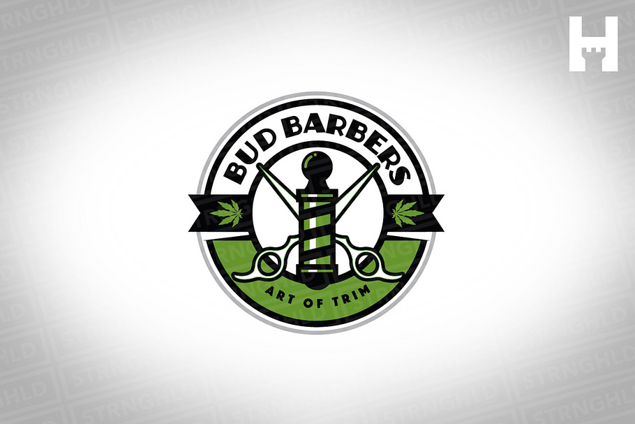 Bud Barbers Vector Logo Template in Logo Templates - product preview 8