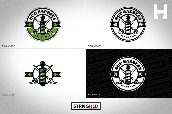Bud Barbers Vector Logo Template in Logo Templates - product preview 2