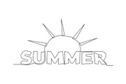 Summer vector illustration One line