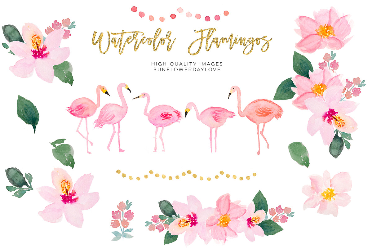 Flamingo Watercolor image in Illustrations - product preview 8