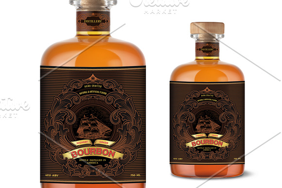 Whiskey, Vodka, Moonshine Label in Logo Templates - product preview 2