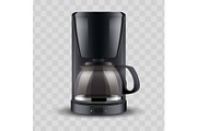 Drip Coffee maker with glass pot.
