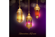 Islamic lamps background. Heritage