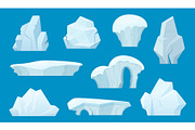 Iceberg cartoon. Antarctic ice white