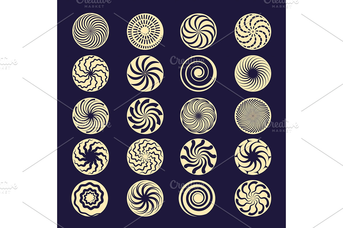 Hypnotic spiral. Black radial motion in Graphics - product preview 8